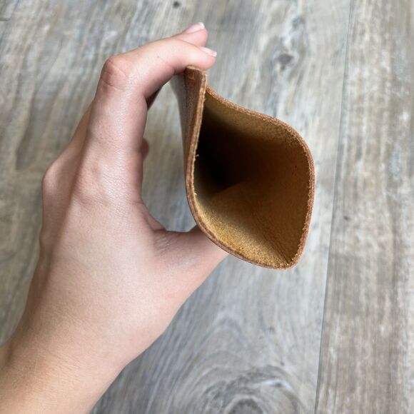 Leather Glasses Holder Brown Lourdes Design Vintage - Picture 4 of 6